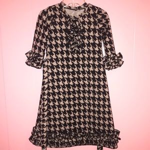 Black Creamish/ White Houndstooth Dress